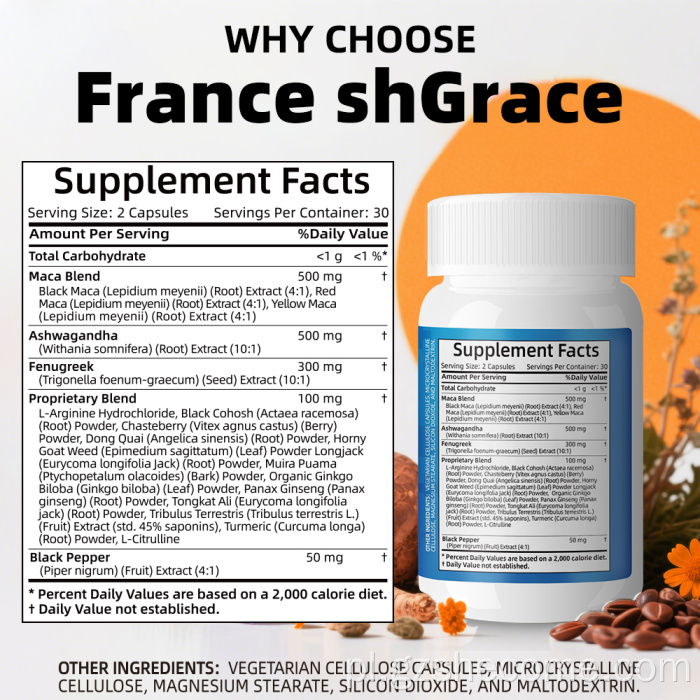 Maca wspomaga zdrowie reprodukcyjne Wegańska kapsułka z ekstraktem z Maca